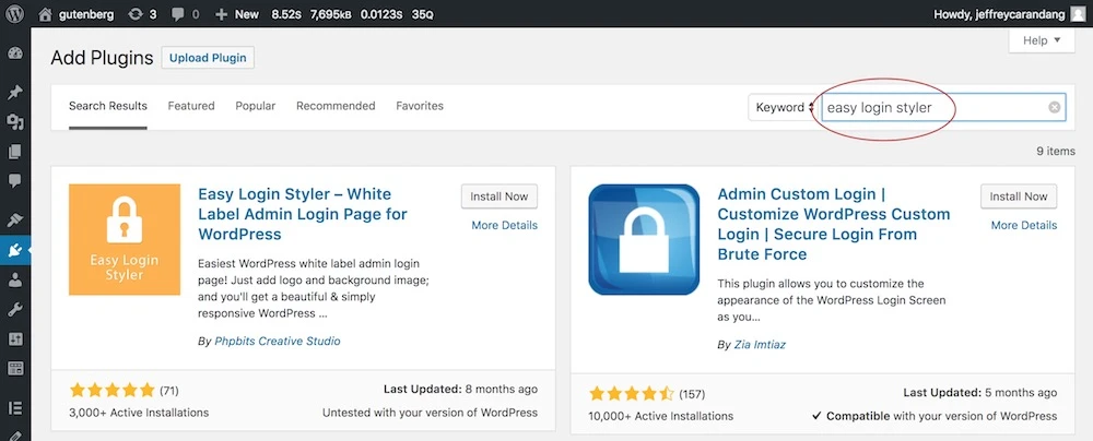 Install Easy Login Styler WordPress Plugin